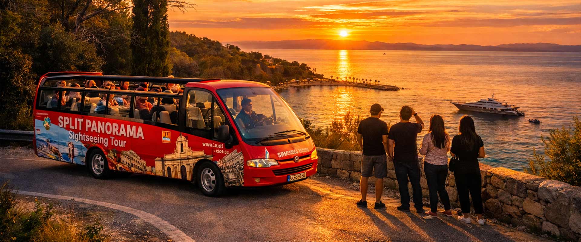 Split Sunset Panoramic Bus & Night Walking Tour Split Sunset Panoramic Bus & Night Walking Tour